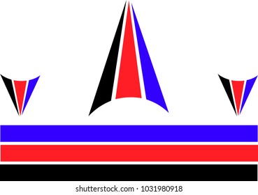 
Example logo of three colors, arc and rectangle