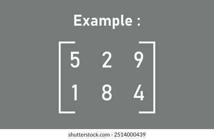 Exemplo de matriz em álgebra linear. Recursos matemáticos para alunos e professores.