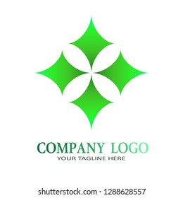 example modern logo idea. green leaf icon