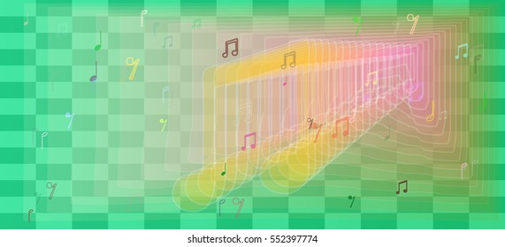 example of narrow effect, artistic textile around music vector background
