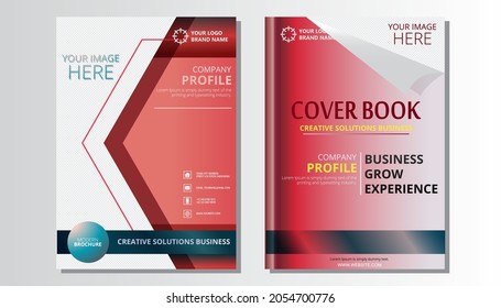 Example of an office brochure for marketing marketing. Labels for information about yourself or work