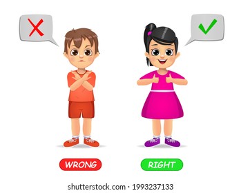 example of opposite adjectives word for kids. isolated on white background