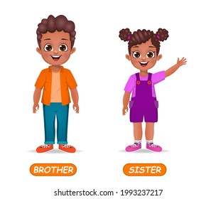 example of opposite adjectives word for kids. isolated on white background