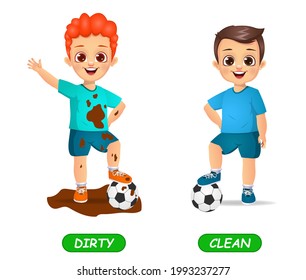 example of opposite adjectives word for kids. isolated on white background