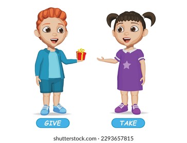 ejemplo de adjetivos opuestos palabra para niños