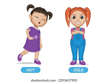 ejemplo de adjetivos opuestos palabra para niños