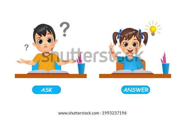 Example Opposite Adjectives Word Kids Isolated Stock Vector (Royalty ...