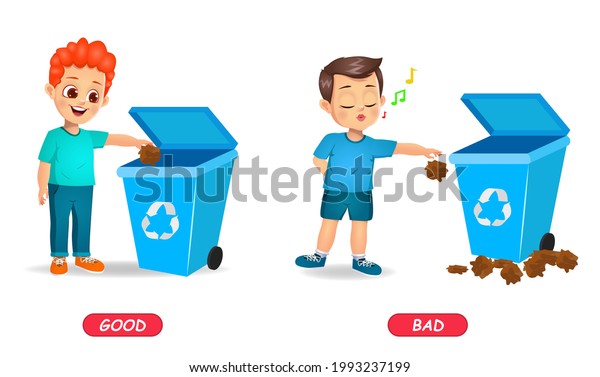 Example Opposite Adjectives Word Kids Isolated Stock Vector (Royalty ...