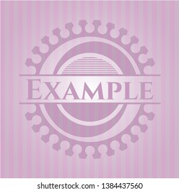 Example pink emblem. Retro. Vector Illustration. Detailed.