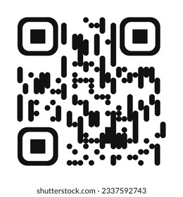 An example of a QR code. QR code icon. Quick response code for smartphone, mobile app, payment and discount. Vector illustration.