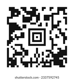 An example of a QR code. QR code icon. Quick response code for smartphone, mobile app, payment and discount. Vector illustration.
