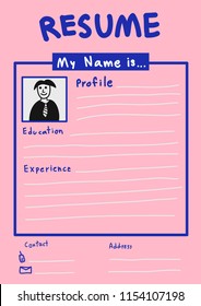 Example of Resume with Cute Profile