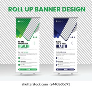An example of a roll-up banner in favor of healthcare