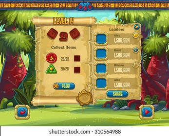 Example of setting the level of the window for a computer game user interface or web design