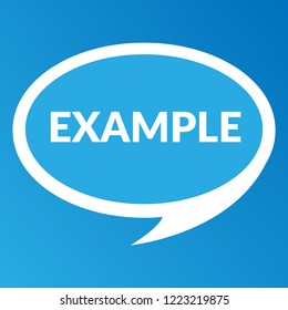 Example sign,label. features speech bubble. example tag sign,banner