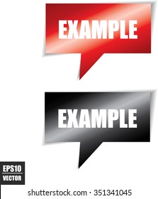 Example speech bubbles square template | business banner with symbol icon - Vector.