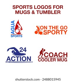 Example sport Logos for Mugs and Tumbler design 