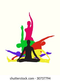 Example of a yoga center identity. Vector artwork.