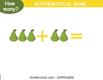 ejemplos de adición con frutas y verduras. página educativa con ejemplos matemáticos para niños.