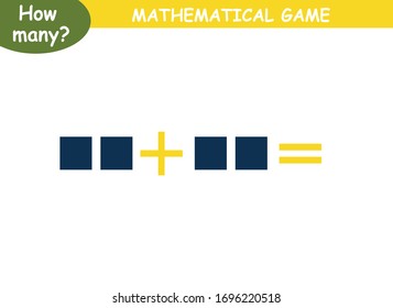 examples of addition with geometric shapes. educational page with mathematical examples for children.