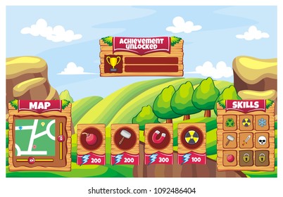 examples of decoration of the user interface for computer games and web design