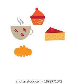 Examples of food vector illustration