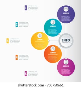 Examples of infographics, how to make your business structured. Investor presentation with 5 steps. Best for diagram or business presentation with 5 options. Vector infographic of education process