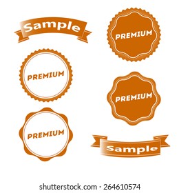 Examples of premium quality labels. Blank labels. Editable for your design