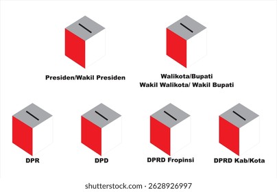 Examples of presidential and regional head election boxes in Indonesia