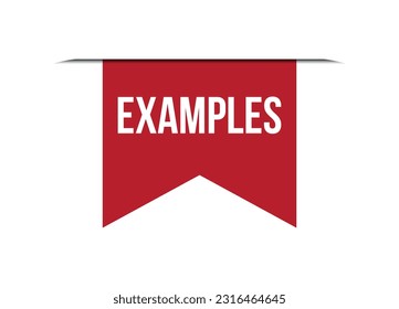 examples red vector banner illustration isolated on white background