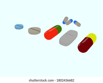 Examples of round tablets and capsules