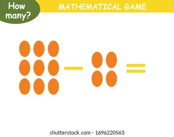 examples of subtraction with geometric shapes. educational page with mathematical examples for children
