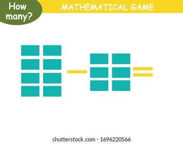 examples of subtraction with geometric shapes. educational page with mathematical examples for children