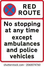 Examples of upright signs indicating that there are parking places along a red route, road signs in the United Kingdom