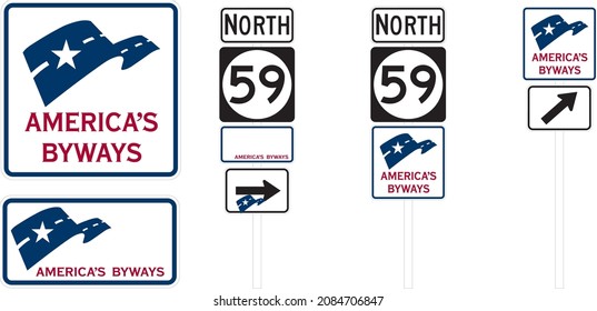 Examples of Use of the National Scenic Byways Sign, Guide Signs, Conventional Roads,  United States Department of Tranportation Federal Highway Administration