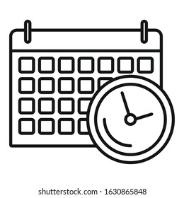 Exams calendar icon. Outline exams calendar vector icon for web design isolated on white background
