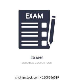exams icon on white background. Simple element illustration from Education concept. exams icon symbol design.