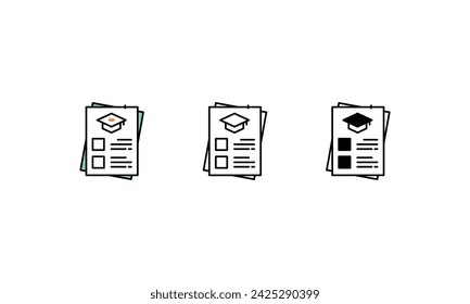 Ilustración vectorial de iconos de exámenes