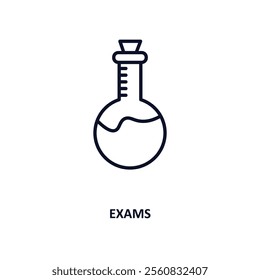 exams outline icon.  Thin line icon from education collection. Editable vector isolated on white background