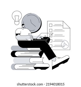 Exams and tests abstract concept vector illustration. Test results, personal exam timetable, stress and anxiety, school classroom, teenage student, writing answers, form sheet abstract metaphor.