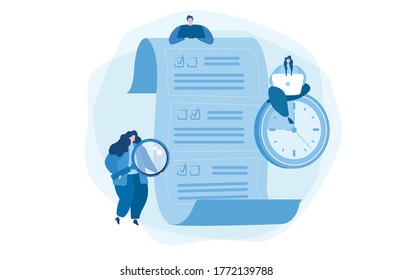 Exams and tests. Vector illustration for web banner, infographics, mobile. 