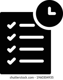 exams time vector glyph flat icon