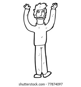 caricatura de hombre exasperado