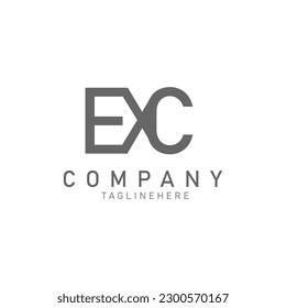 exc lettering initial monogram logo design
