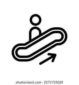 excalator line icon illustration vector graphic. Simple element illustration vector graphic, suitable for app, websites, and presentations isolated on white background