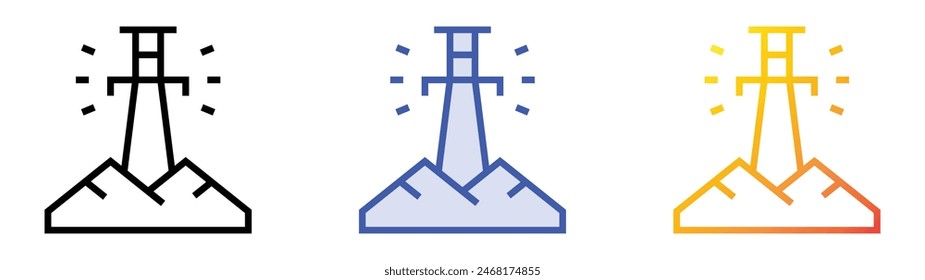 icono de excalibur. Diseño de estilo de relleno lineal, azul y degradado aislado sobre fondo blanco