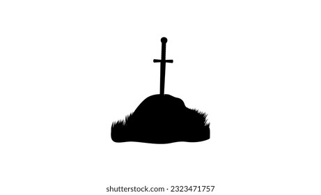 Excalibur silhouette, high quality vector