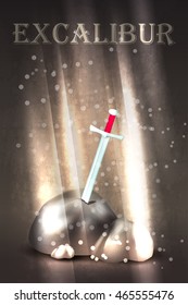 Excalibur sword in the stone