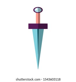 Excalibur vector flat illustration. Icon of sword. 