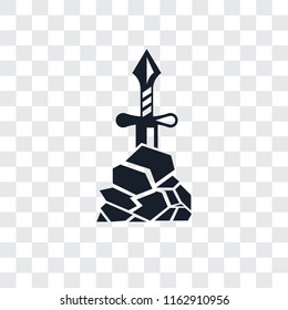 Excalibur vector icon isolated on transparent background, Excalibur logo concept